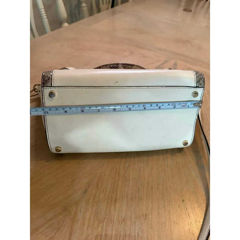 Kate Spade Savannah Parliament Square (Cement/Natural Snake) smooth leather bag